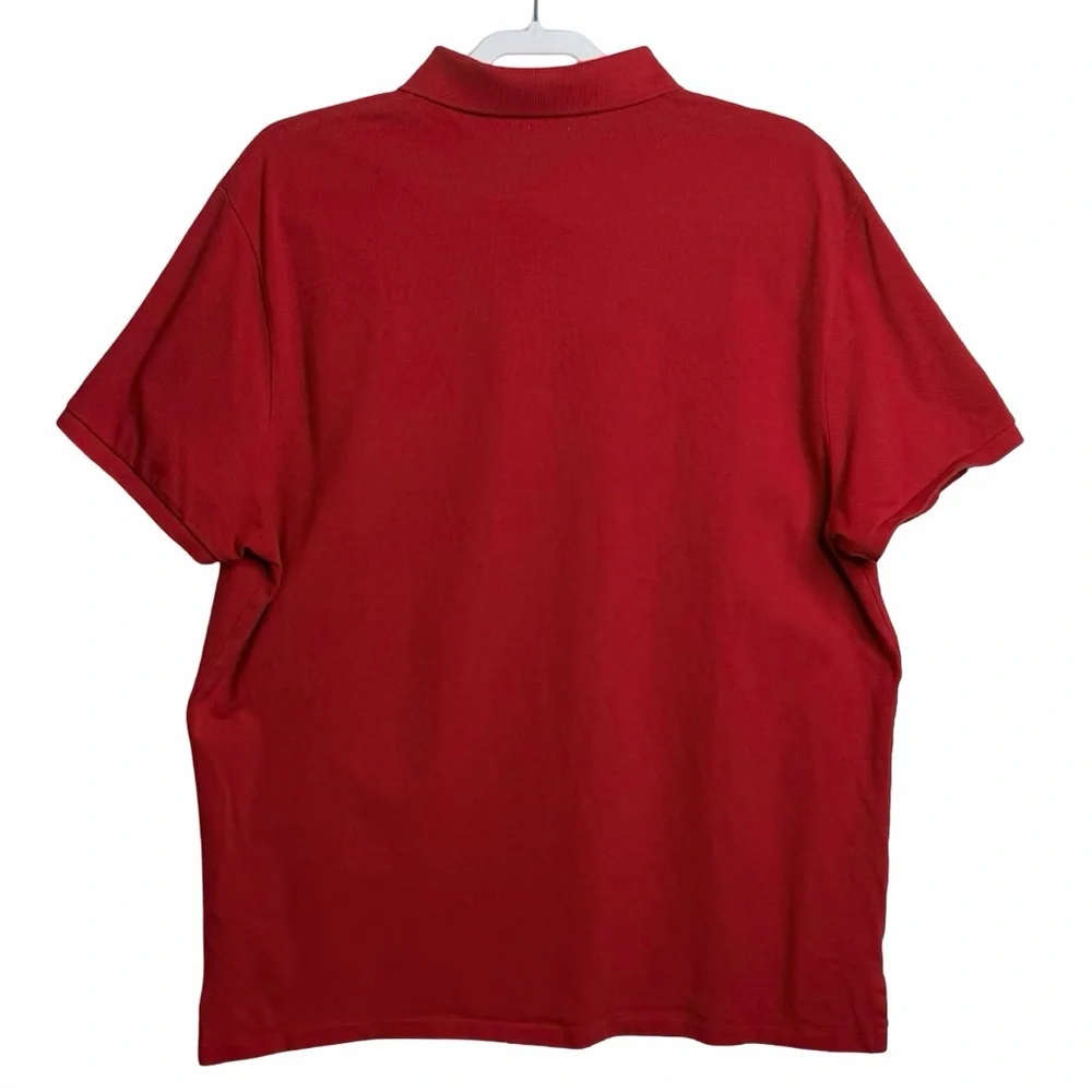 Vintage Polo Ralph Lauren Burgundy Short Sleeve Polo‎ Shirt Navy Pony Men's XL